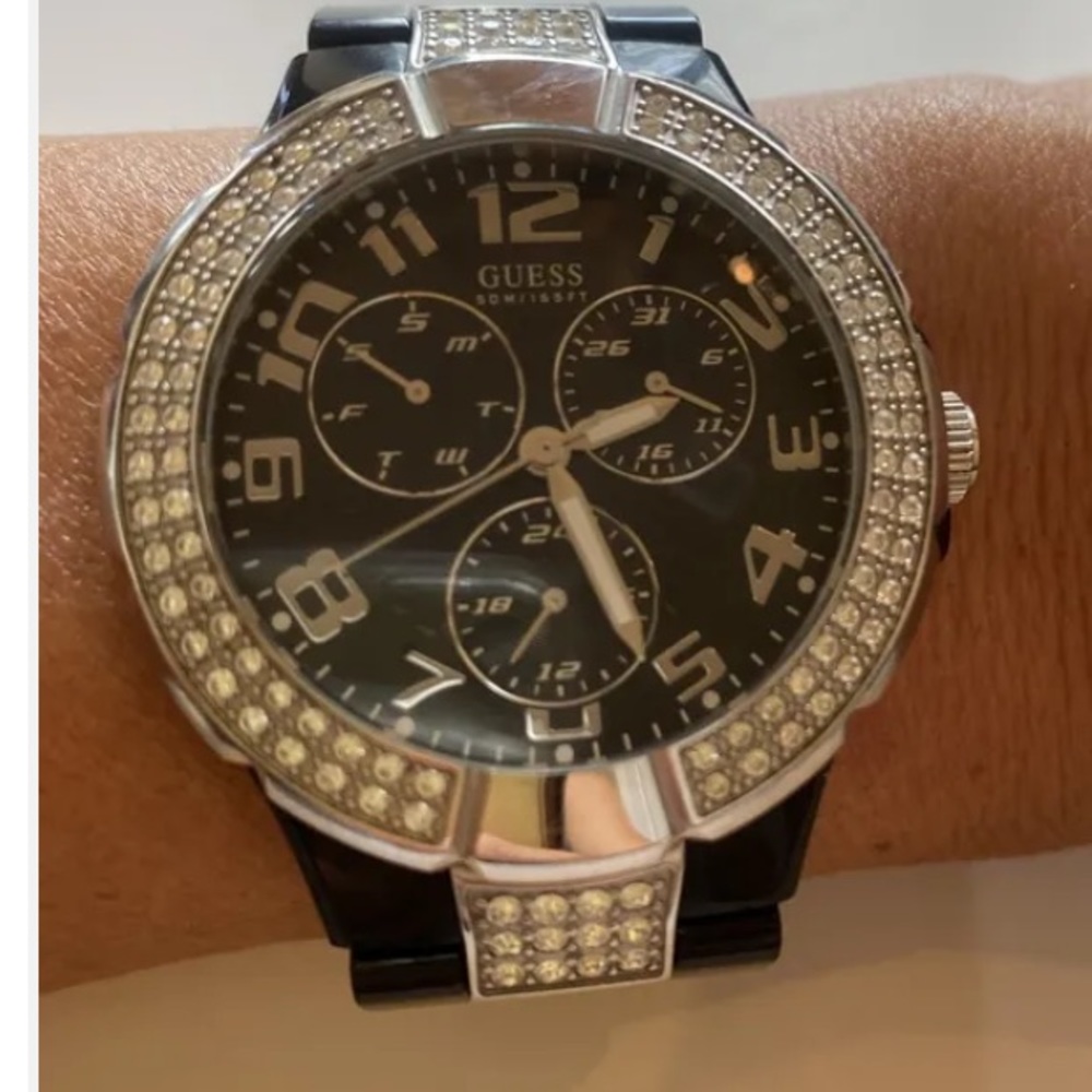 EUC Guess Black Acrylic Watch